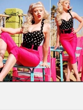 Deadly Dames By Micheline Pitt stretchy capri pants Pinup Couture